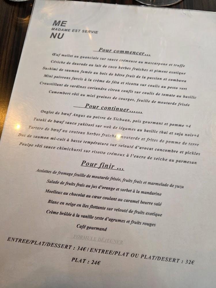 Madame est servie - Menu Image 1